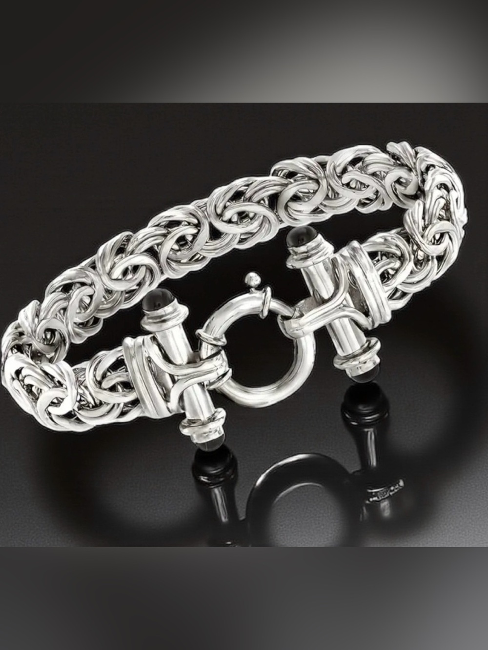 🔥FASHION ALERT 🔥 Elegant Byzantine Style Silver Woven Link Bracelet